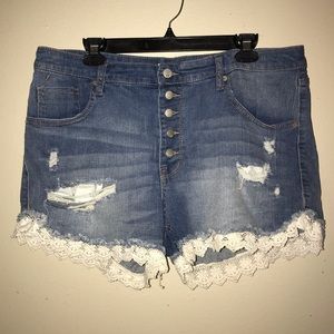 Mossimo denim & lace plus size shorts